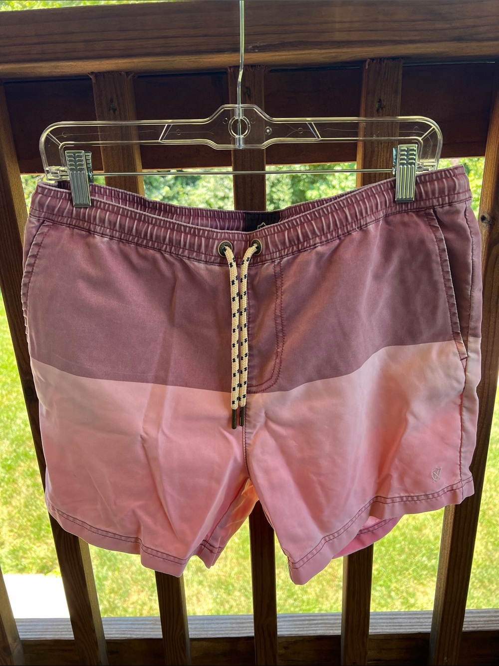 Men's Two-Tone Pink Gradient Swim Trunks